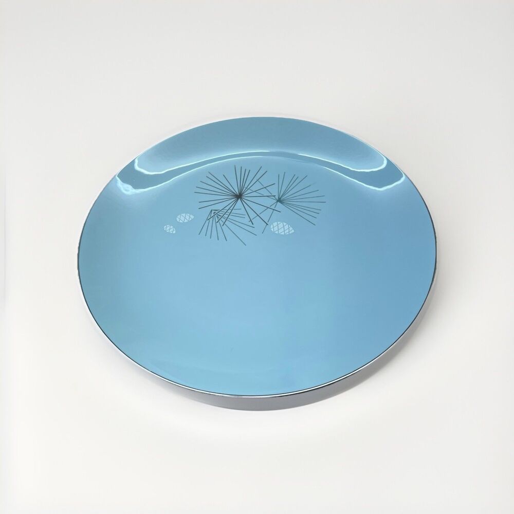 Franciscan Silver Pine 10.5” Dinner Plate Mid-Century Modern MCM Atomic Vintage